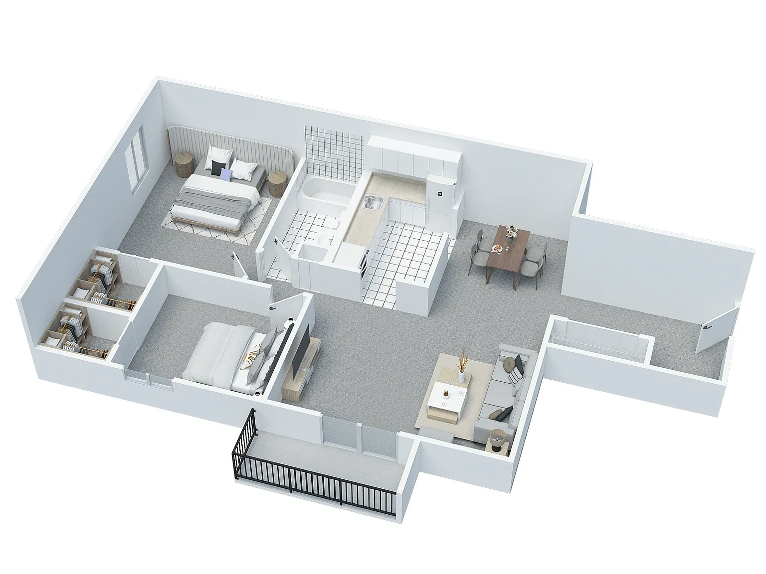 Tower in the Park – 2 BD 1 BA type F