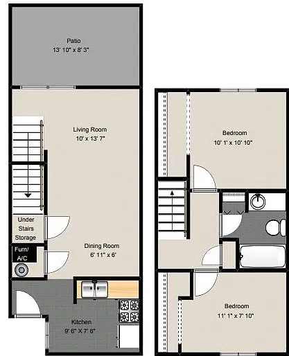 Maple Grove Townhomes – 2 Bedroom Floor Plan 3
