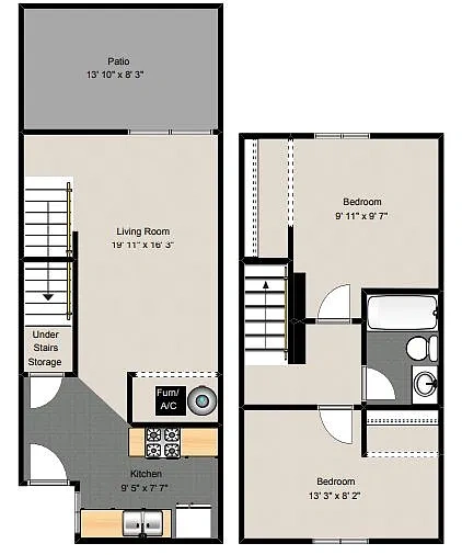 Maple Grove Townhomes – 2 Bedroom Floor Plan 2