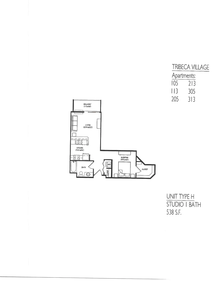 Tribeca Village – Floor plan