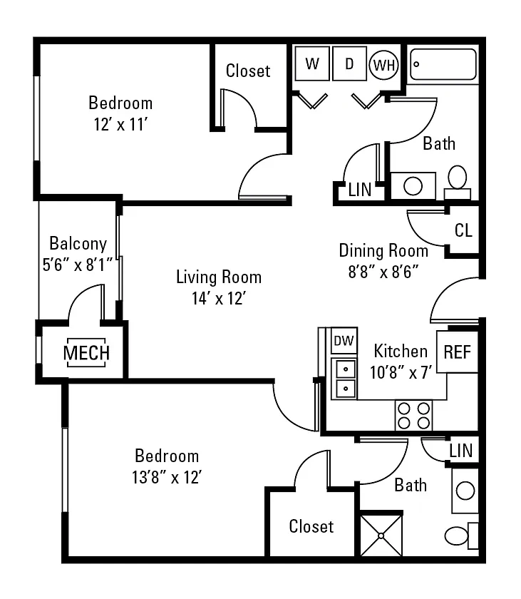 Rochester Village Apartments at Park Place – Floor plan