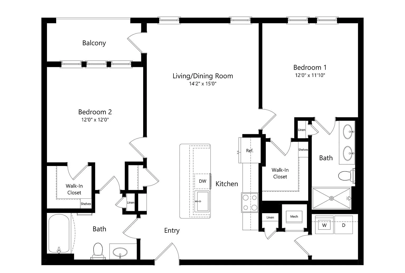 Heron Mill Apartments at Douglasville – Floor plan