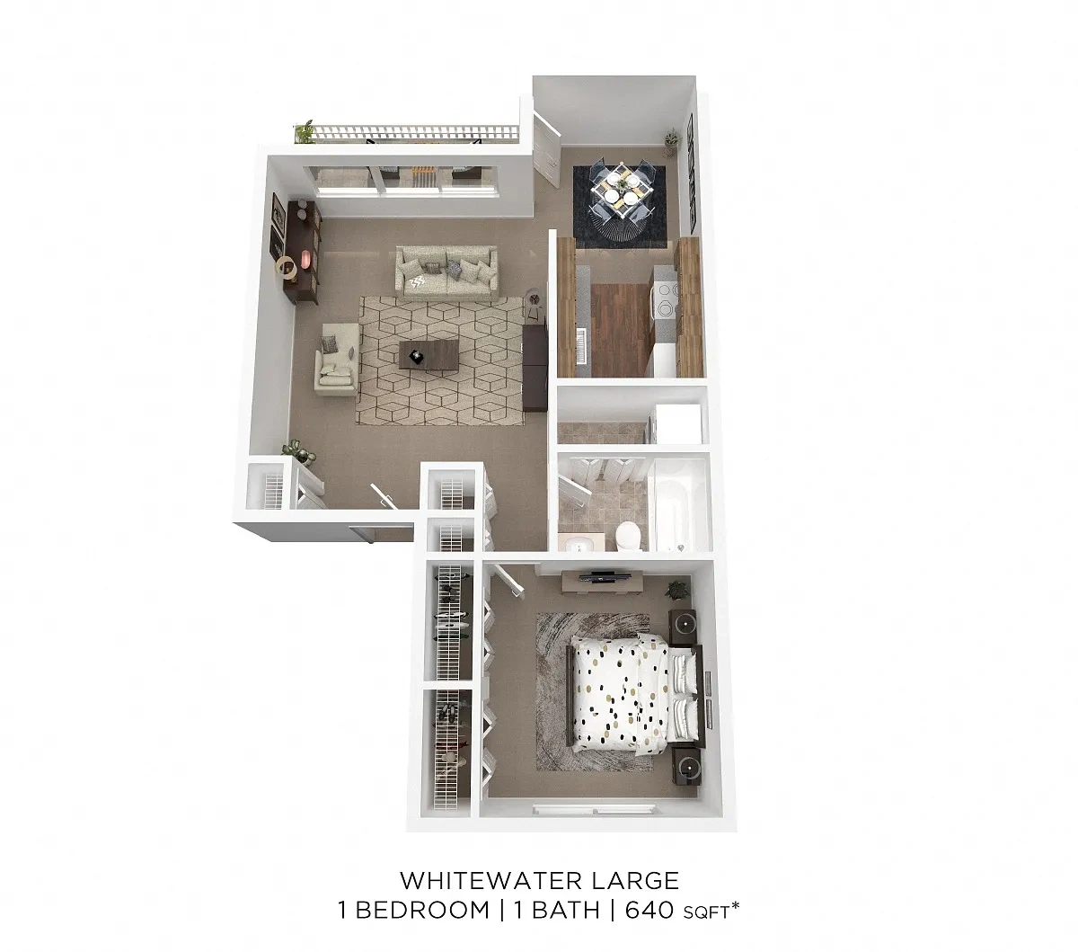 Mad River Apartment Homes – One Bedroom- 640 sqft