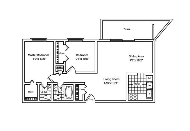 Grandview Pointe – 2 Bedroom 1 5 Bath with Balcony