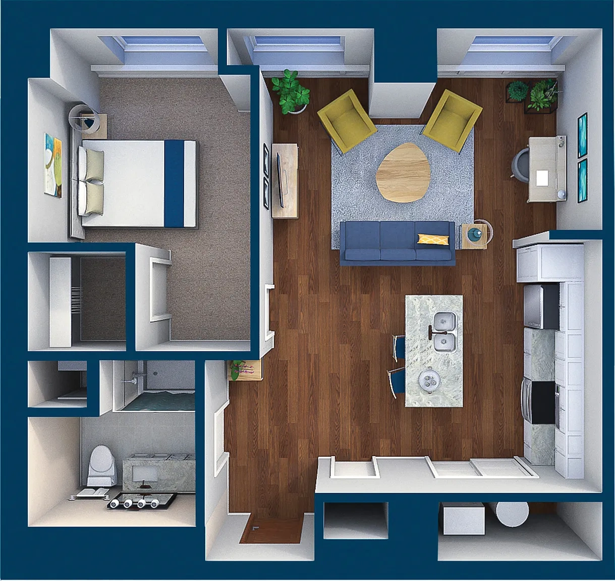 Residences at Leader – Suite Style 08 - 1 Bedroom 1 Bath