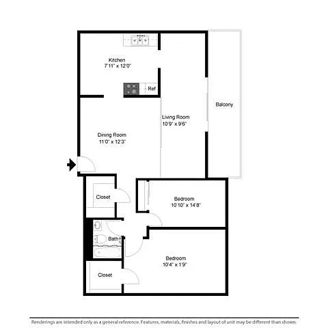 Willoughby Hills Towers – 2 Bed 1 Bath Step-Down