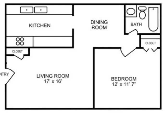 Courtyards on Glendale – 1 Bedroom