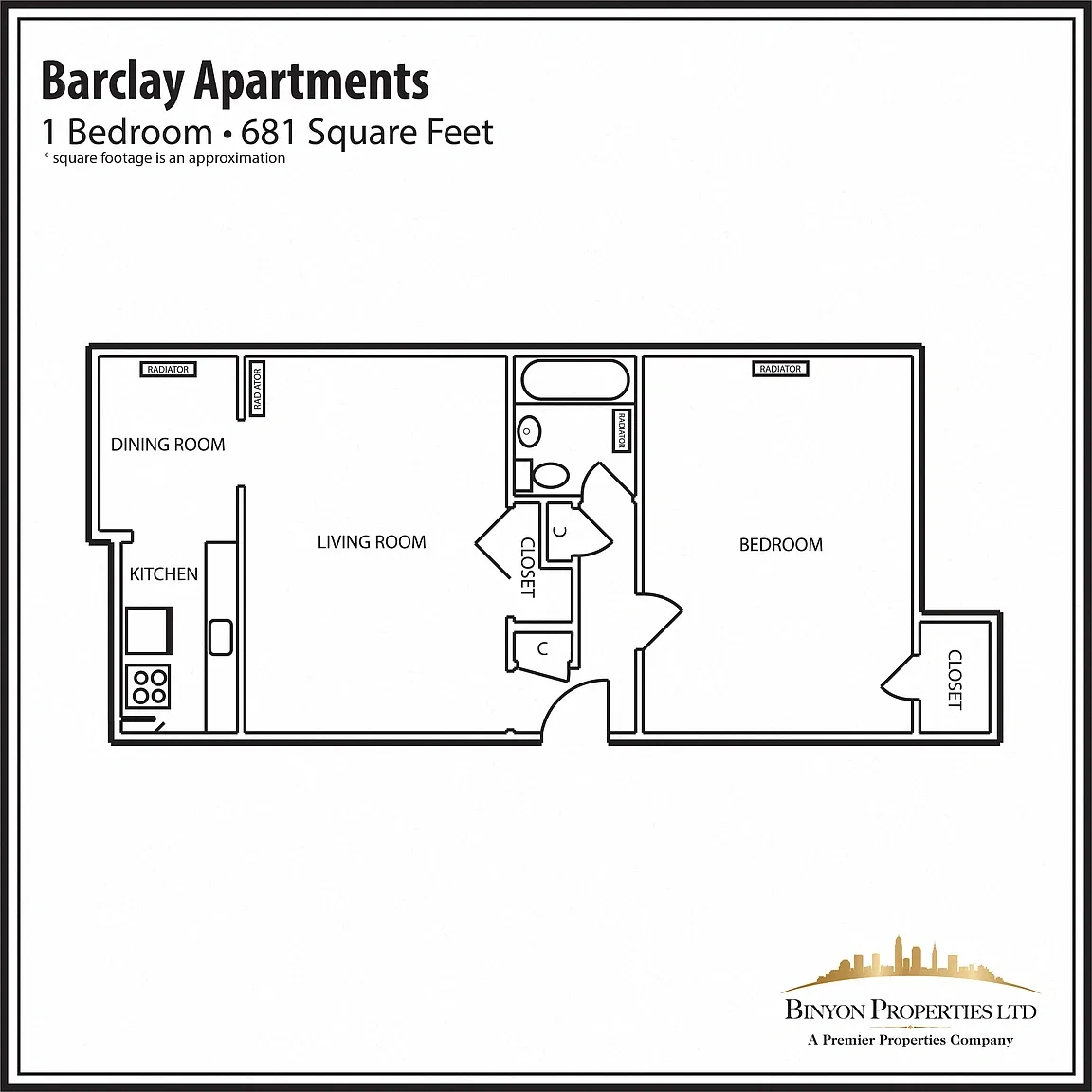 Essex-Morley and Barclay Apartments – BC 1 Bedroom