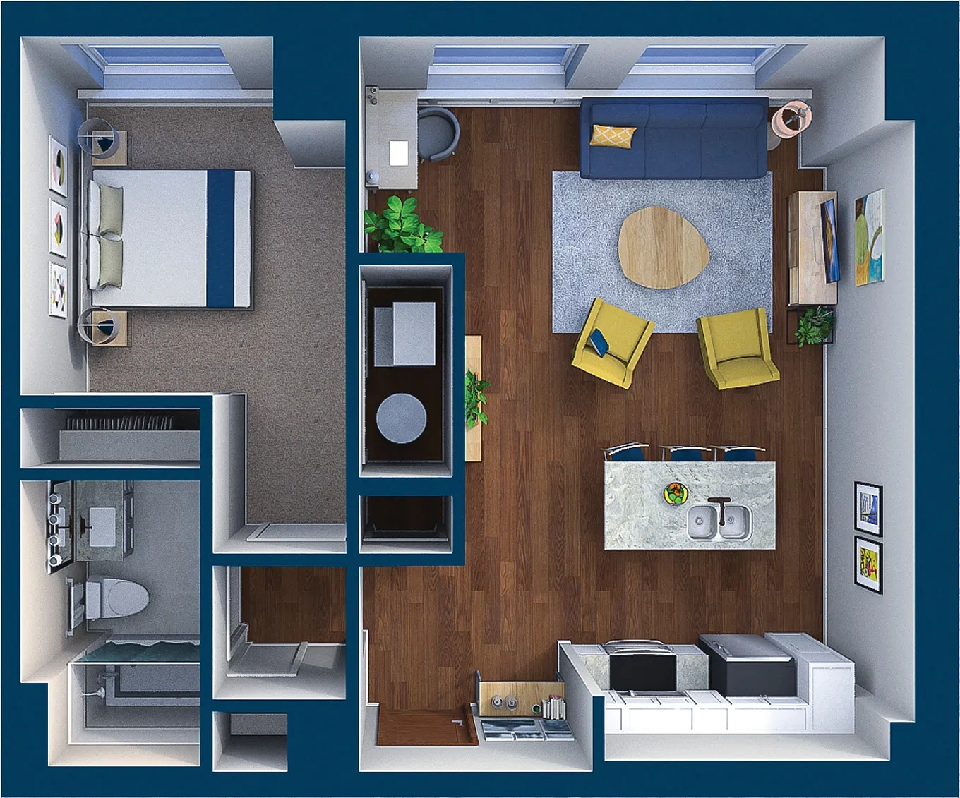 Residences at Leader – Suite Style 17 - 1 Bedroom 1 Bath