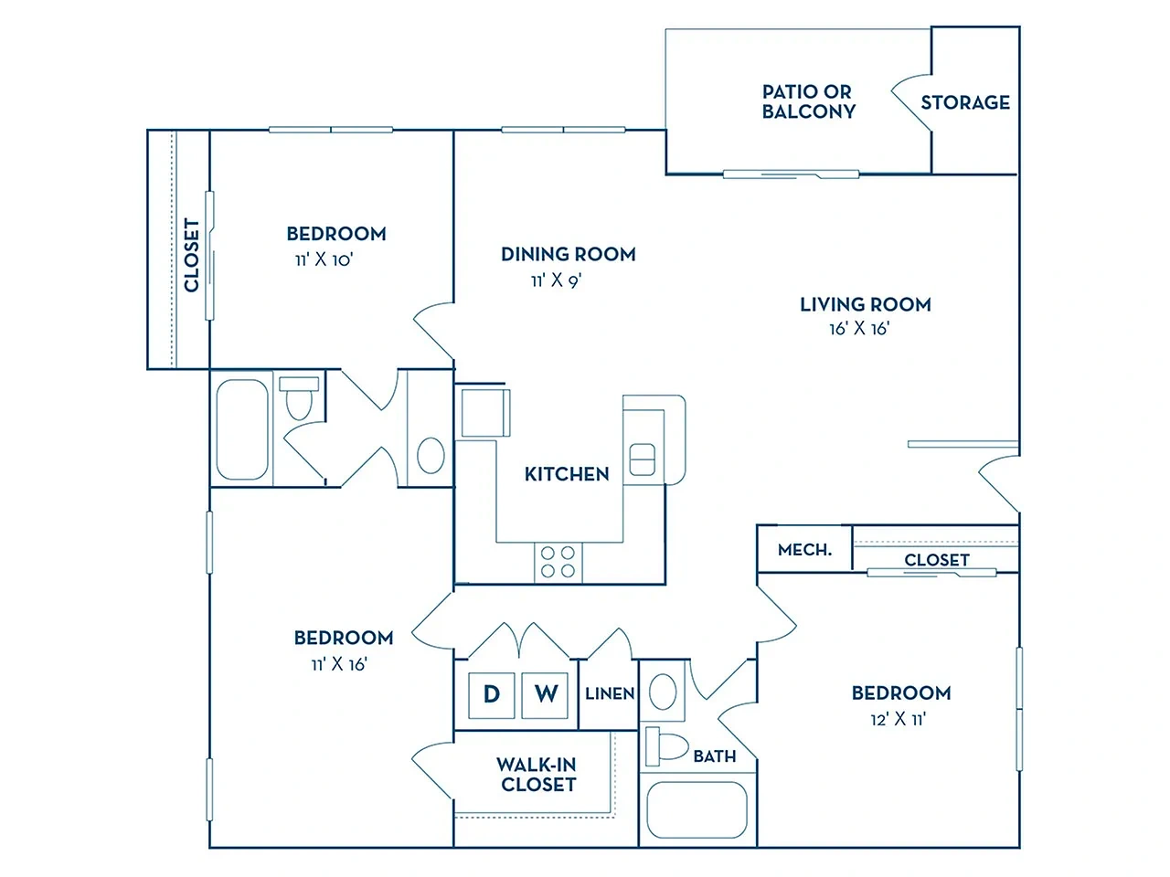 The 1800 at Barrett Lakes Apartments – Floor plan