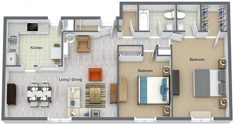 Wynwood Apartments – 2 Bedroom 1.5 Bath