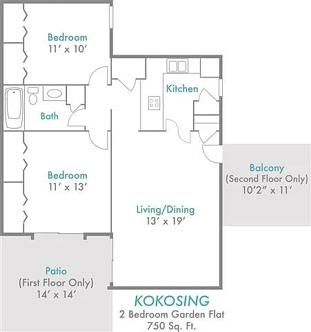 Rivers Edge Apartments and Townhomes – Floor plan