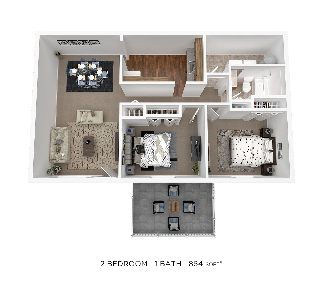 Hickory Mill – Two Bed One Bath