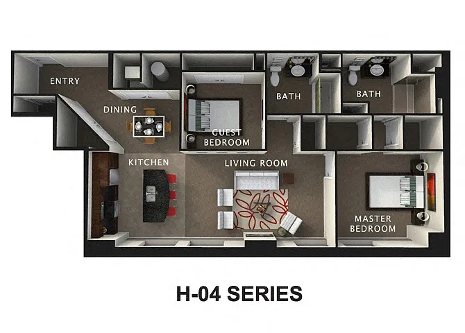 The Residences At Hanna – 2 Bed 2 Bath