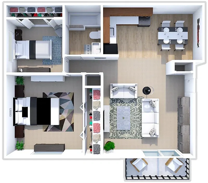 Miracle Manor Apartments – 2 Bedroom 1 Bath