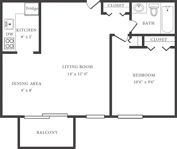 Columbus Park Apartments – 1 Bedroom 1 Bathroom