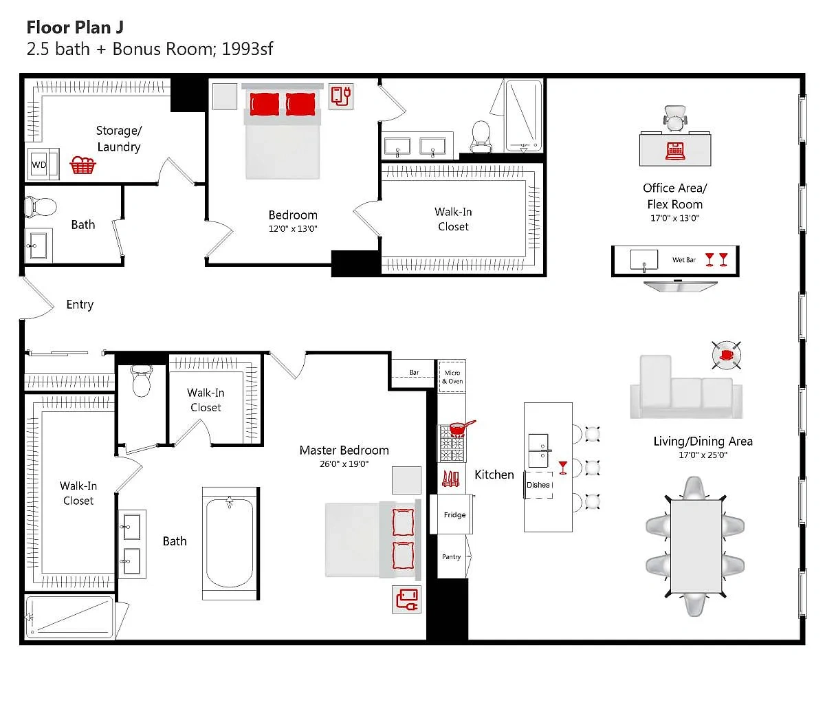 Iconic Living at The 9 – 2 BED/ 2.5 BATH - 1993 S/F (J)