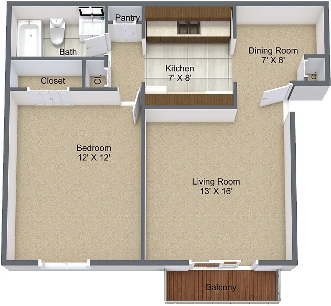 Cambridge Woods Apartments – One Bedroom
