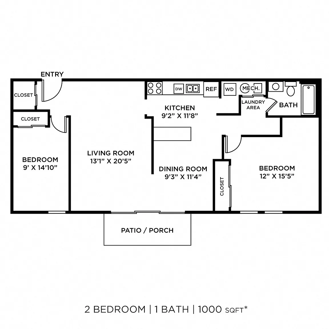 Morningside Apartments and Townhomes – Floor plan