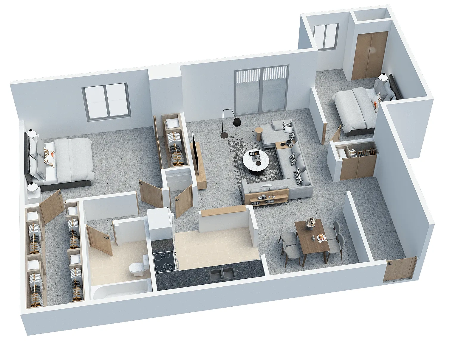 Pheasant Run Apartments – 1 BD 1 BA with Den