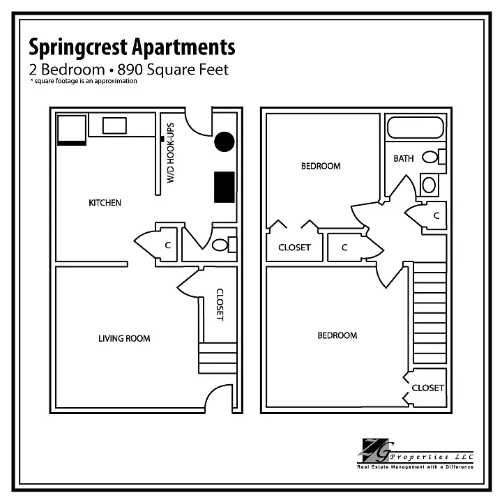 Springcrest Apartments – 2 Bedroom Townhouse