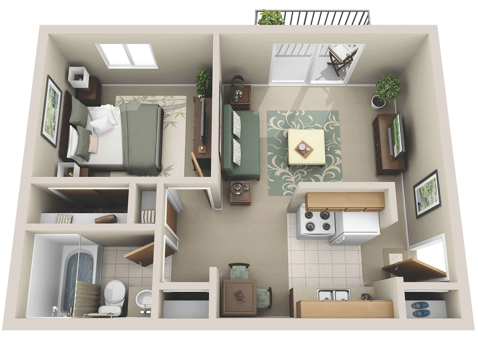 Euclid Apartments – 1 Bed, 1 Bath Garden