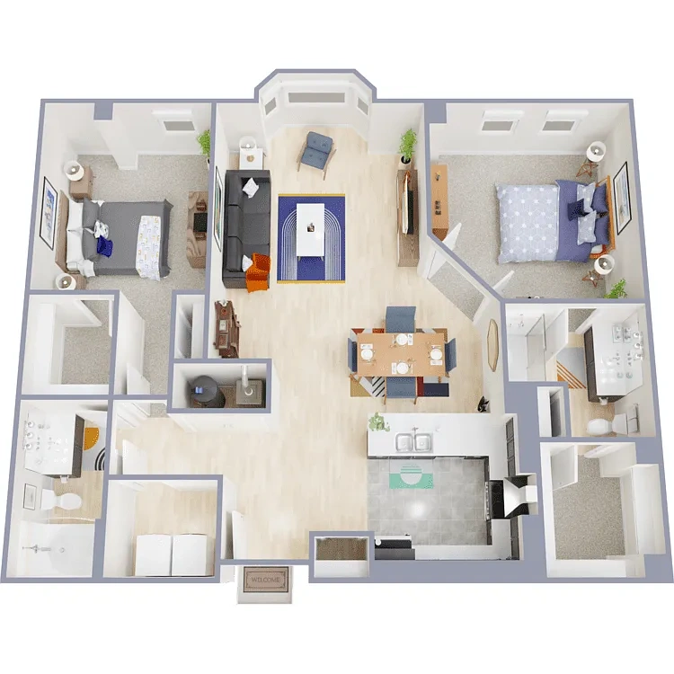 Crocker Park Living – The Residences 2 Bedroom 2 Bath