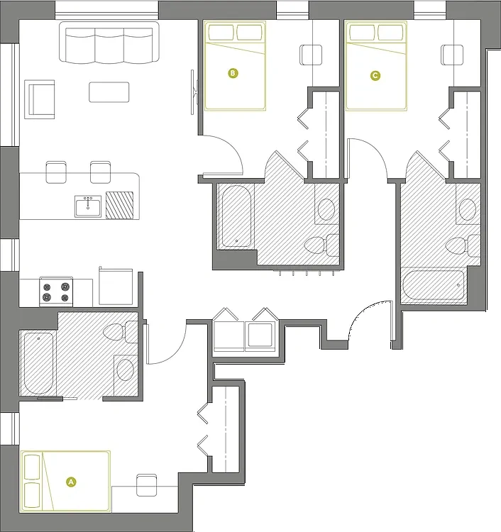 The 401 Lofts – 3x3 Penthouse Corner