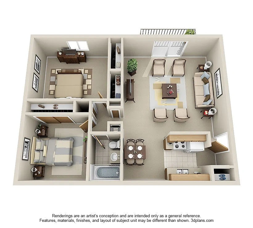 Euclid Apartments – 2 Bed, 1 Bath Garden