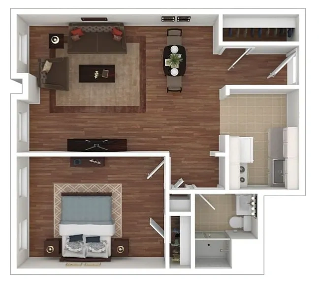 Shaker Collection – Shaker 1 Bedroom 1 Bath Type C