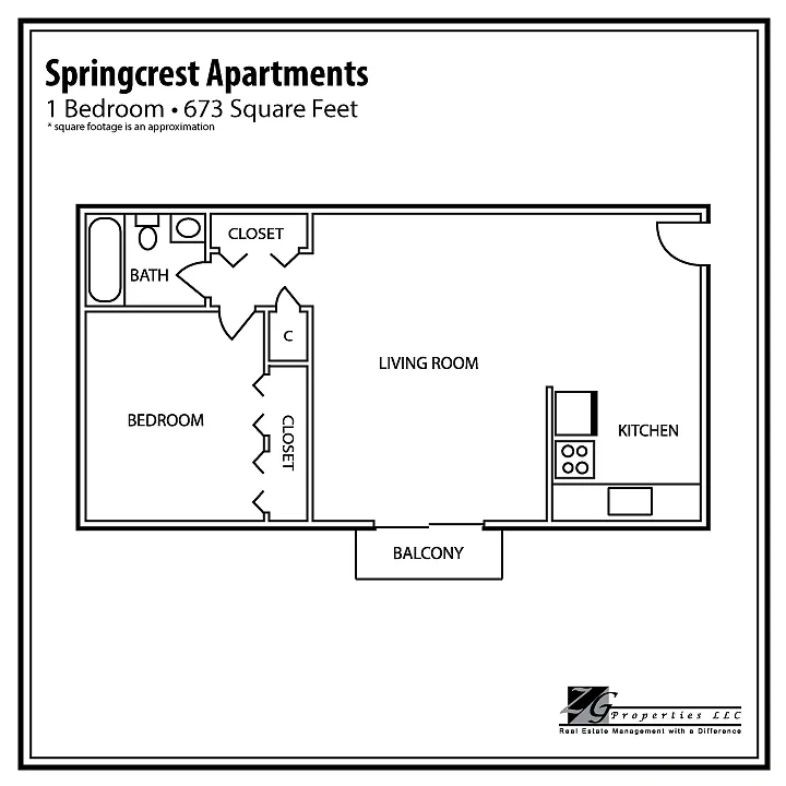 Springcrest Apartments – 1 Bedroom Apartment