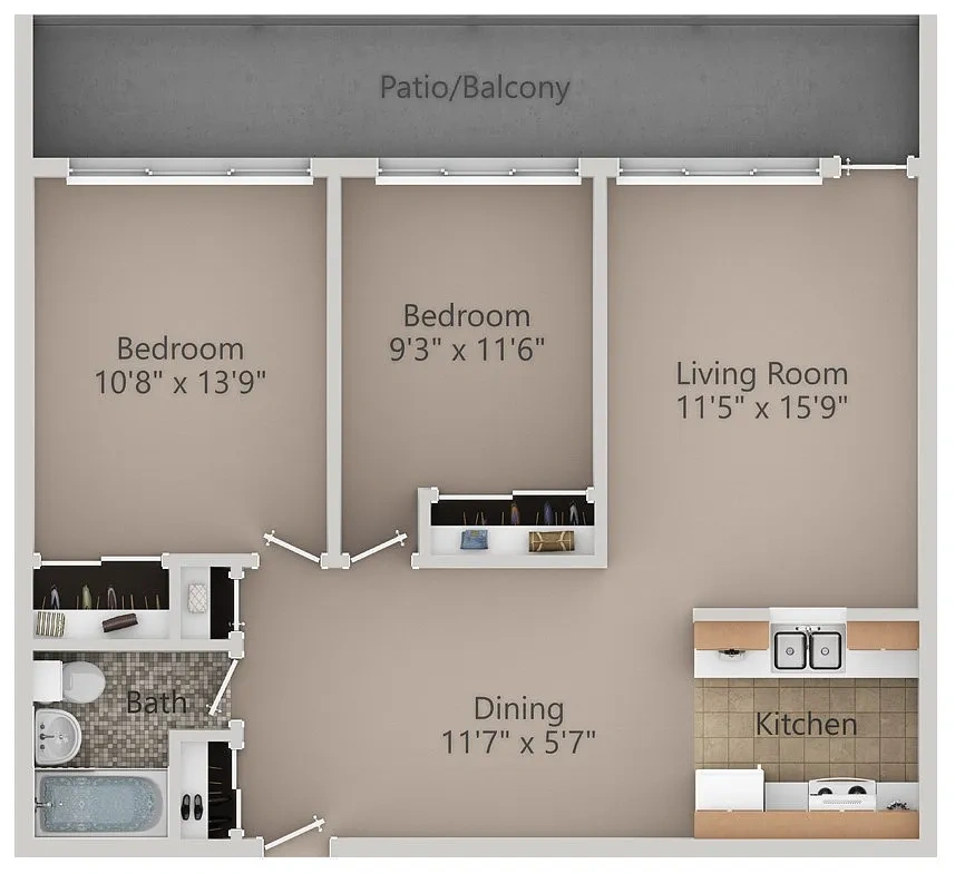 Garden Arms – 2 Bedroom Standard
