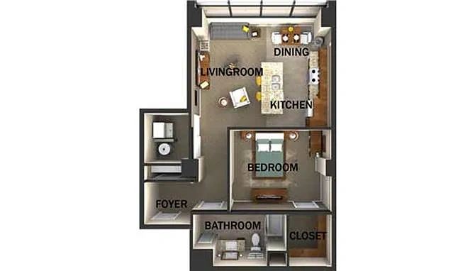 Residences at 1717 – Suite Style C