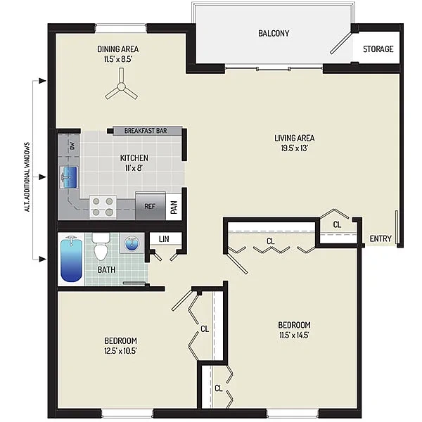 Village Square West Apartments – Floor plan