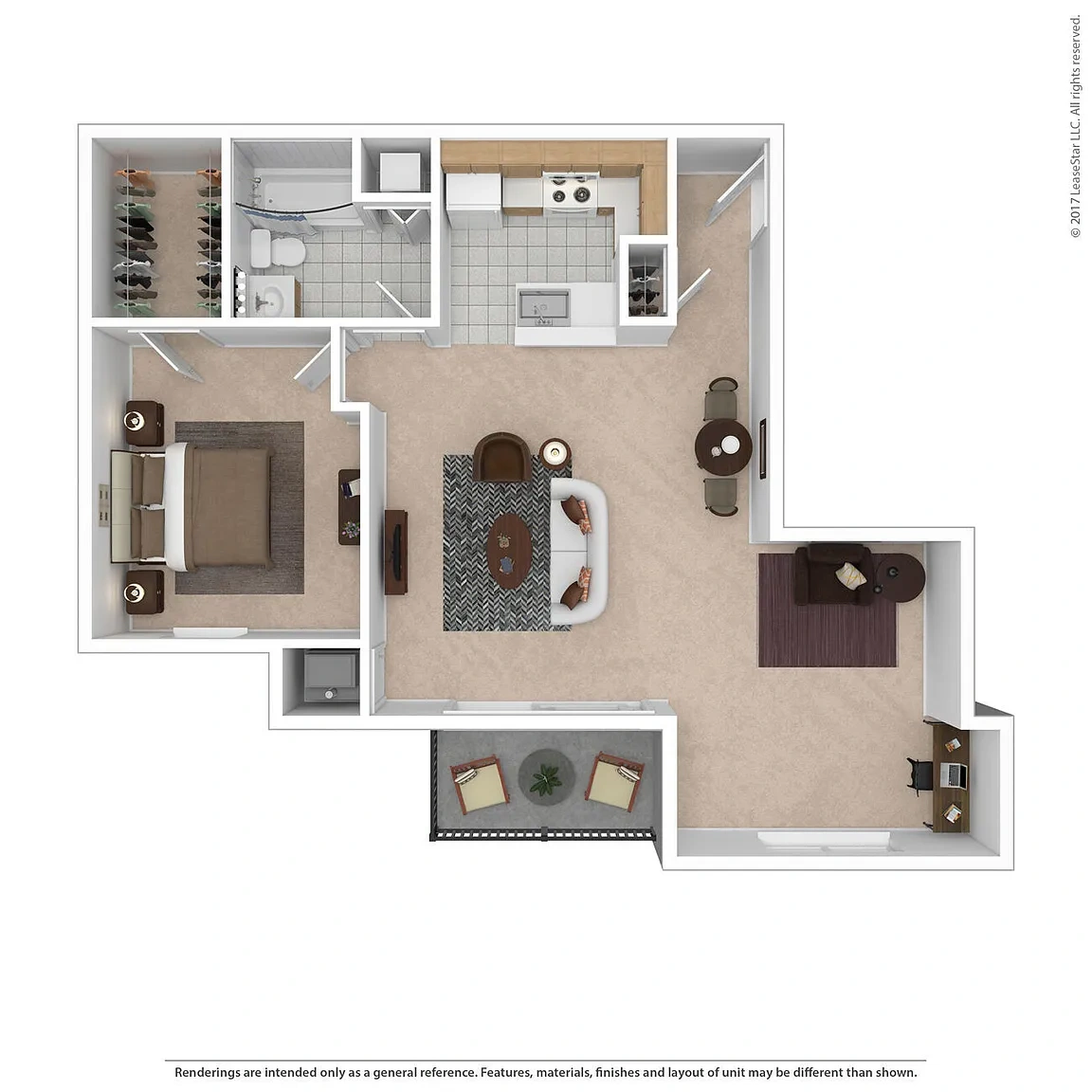Spruce Run – 1 Bedroom Traditional with Den