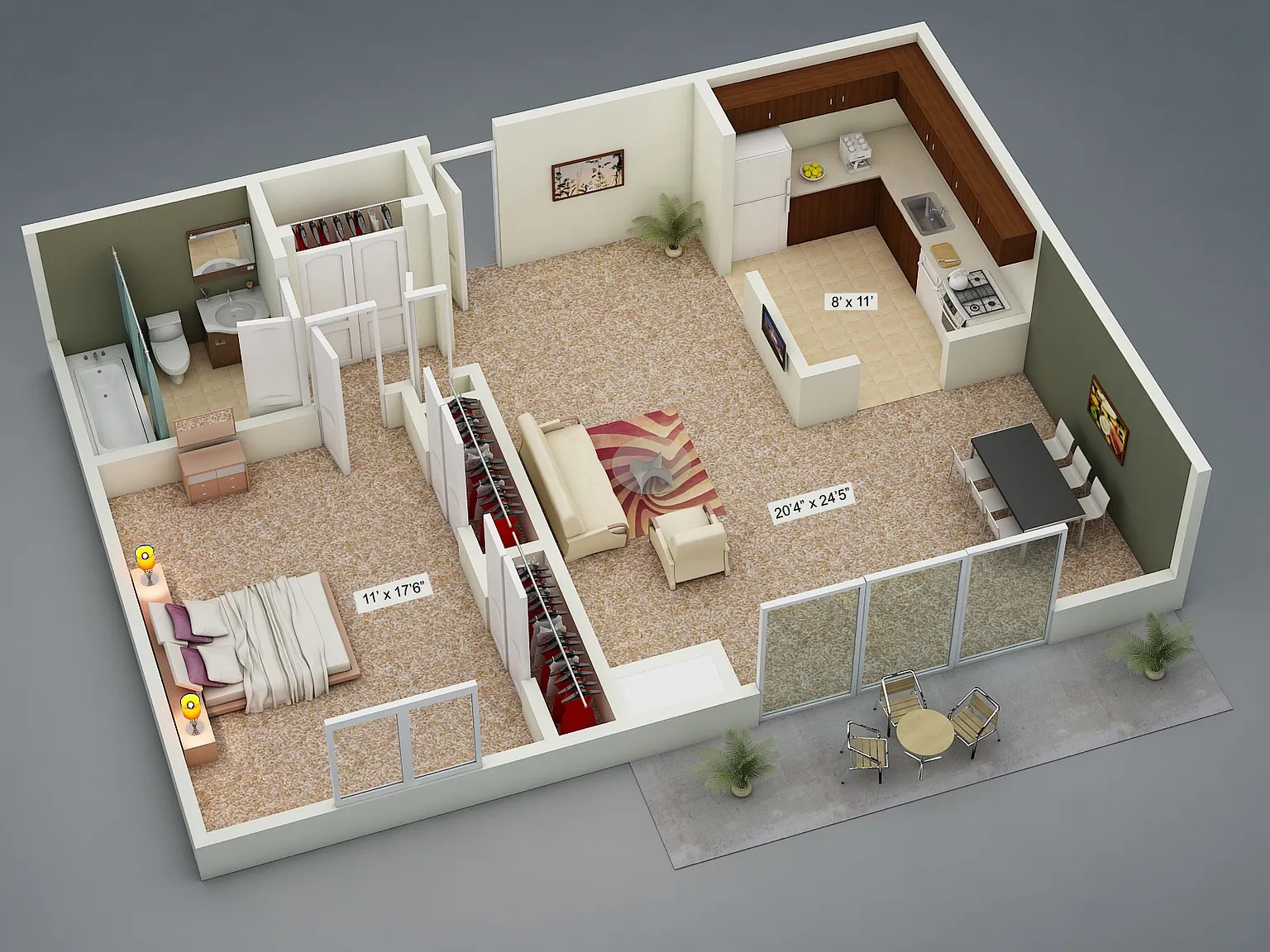 Kimberly Park Apartments – One Bedroom Deluxe