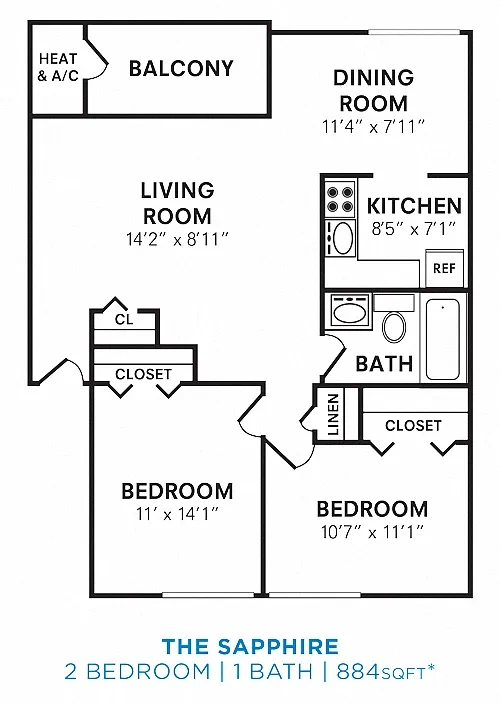Gwynn Oaks Landing Apartments and Townhomes – Floor plan