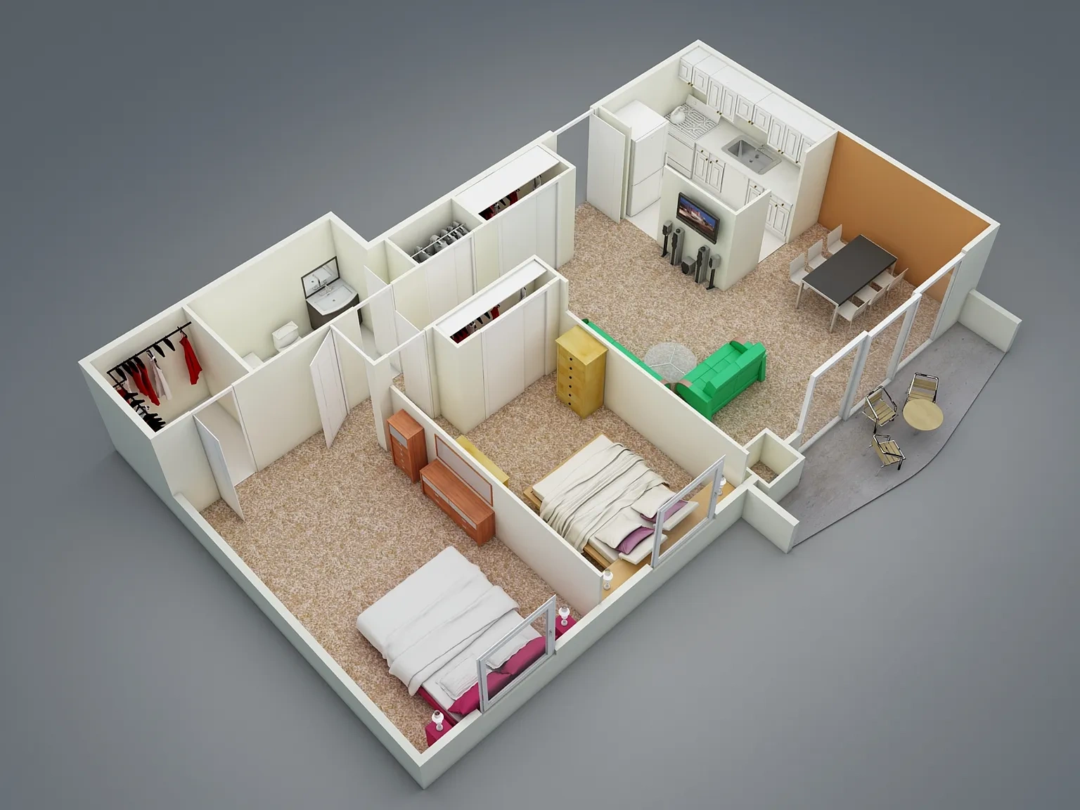 Southgate Towers – Two Bedroom One Bath