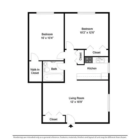 Westbrook Village – 2 Bed 1 Bath Style C