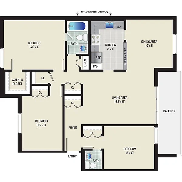 Whitehall Square Apartments – Floor plan