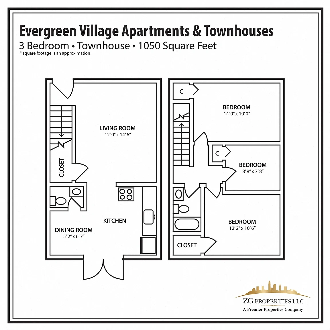 Evergreen Village Apartments & Townhouses – Floor plan