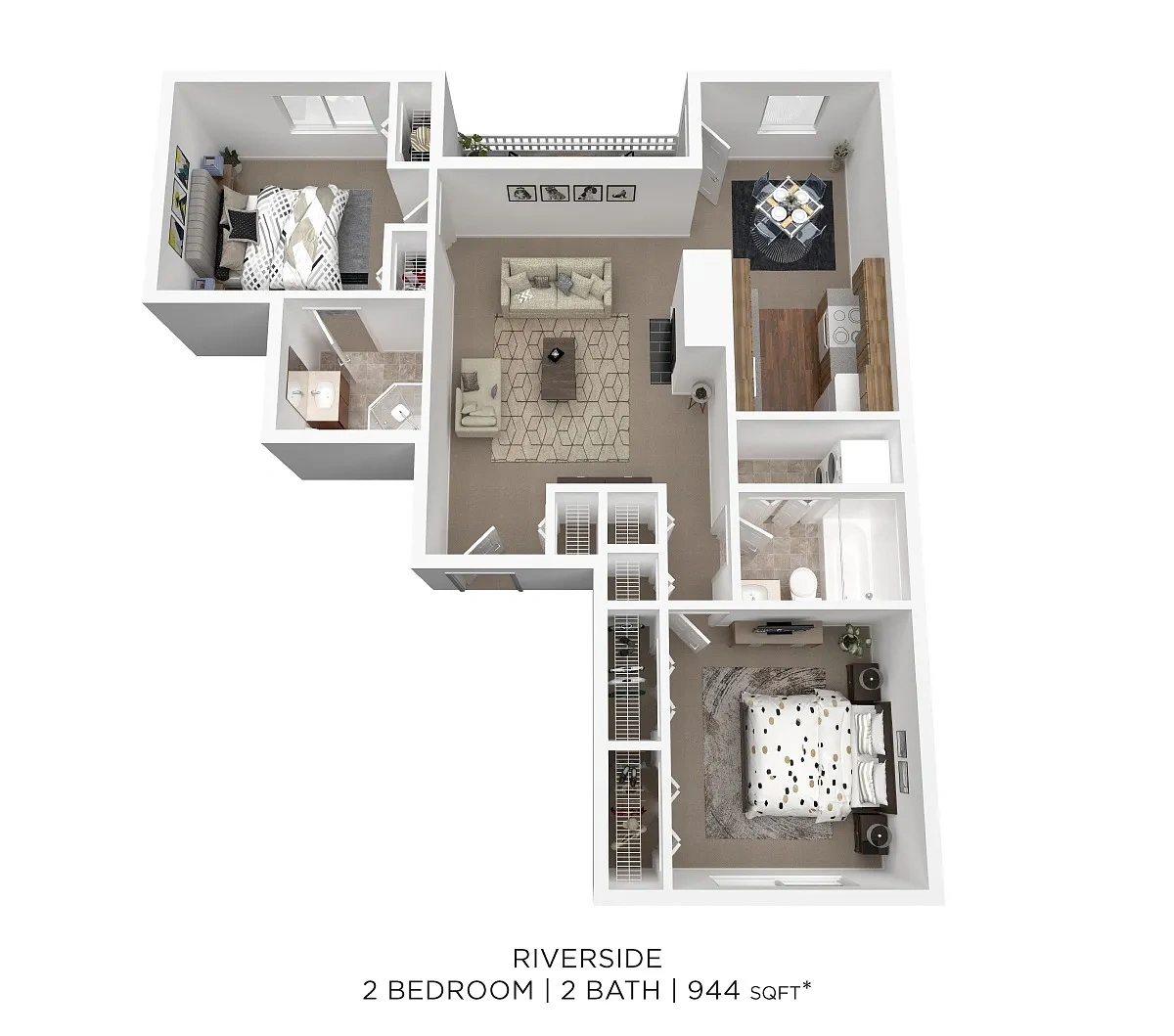 Mad River Apartment Homes – Two Bedroom- 944 sqft