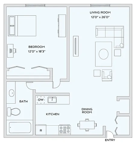 Town & Country Apartments - Wixom, MI – Floor plan