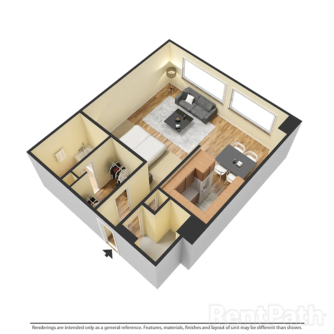 Marine Towers West – 0E1 - Efficiency, 1 Bath