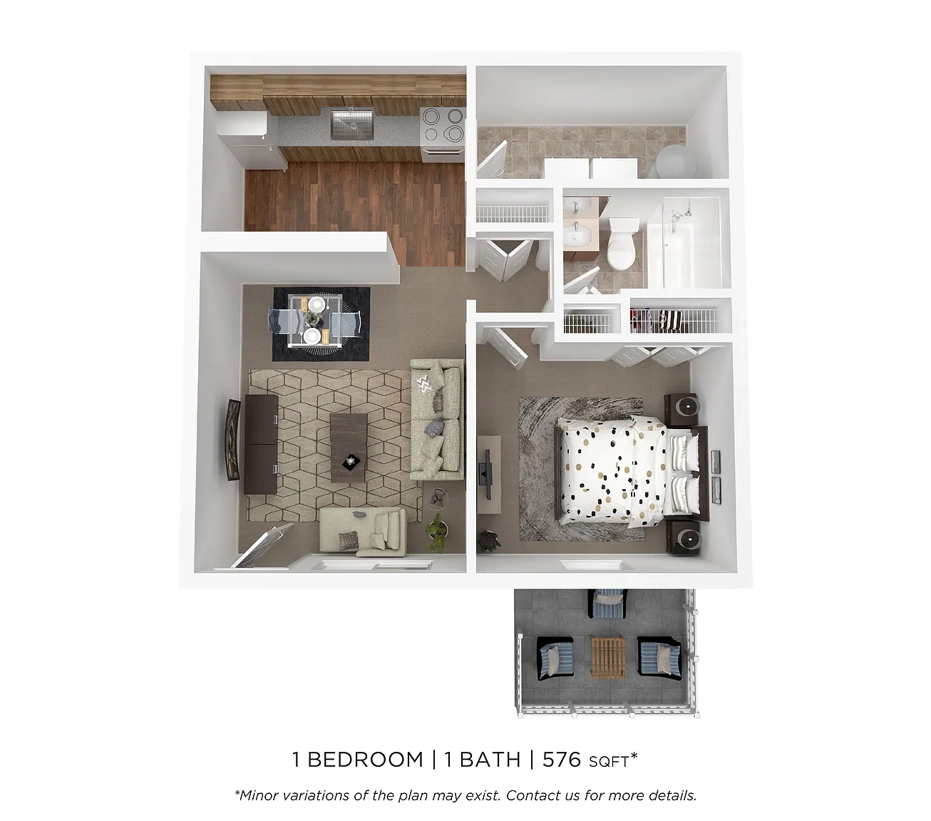 Larkspur – One Bed One Bath Standard