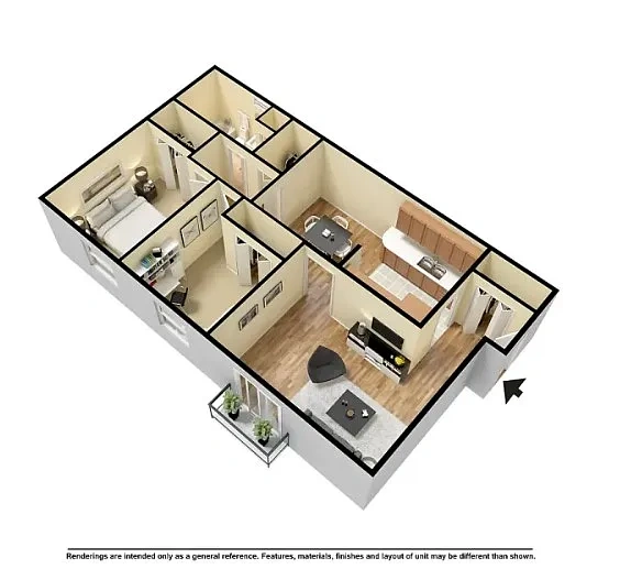 Five Points Courtyard Apartments – Two Bedroom, One Bathroom