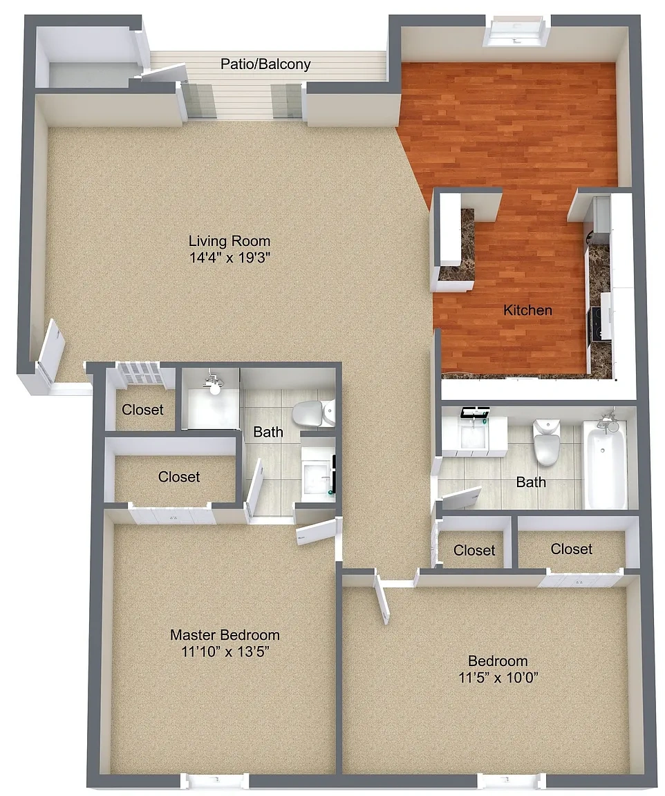 Fox Hunt Apartments – Two Bedroom Garden