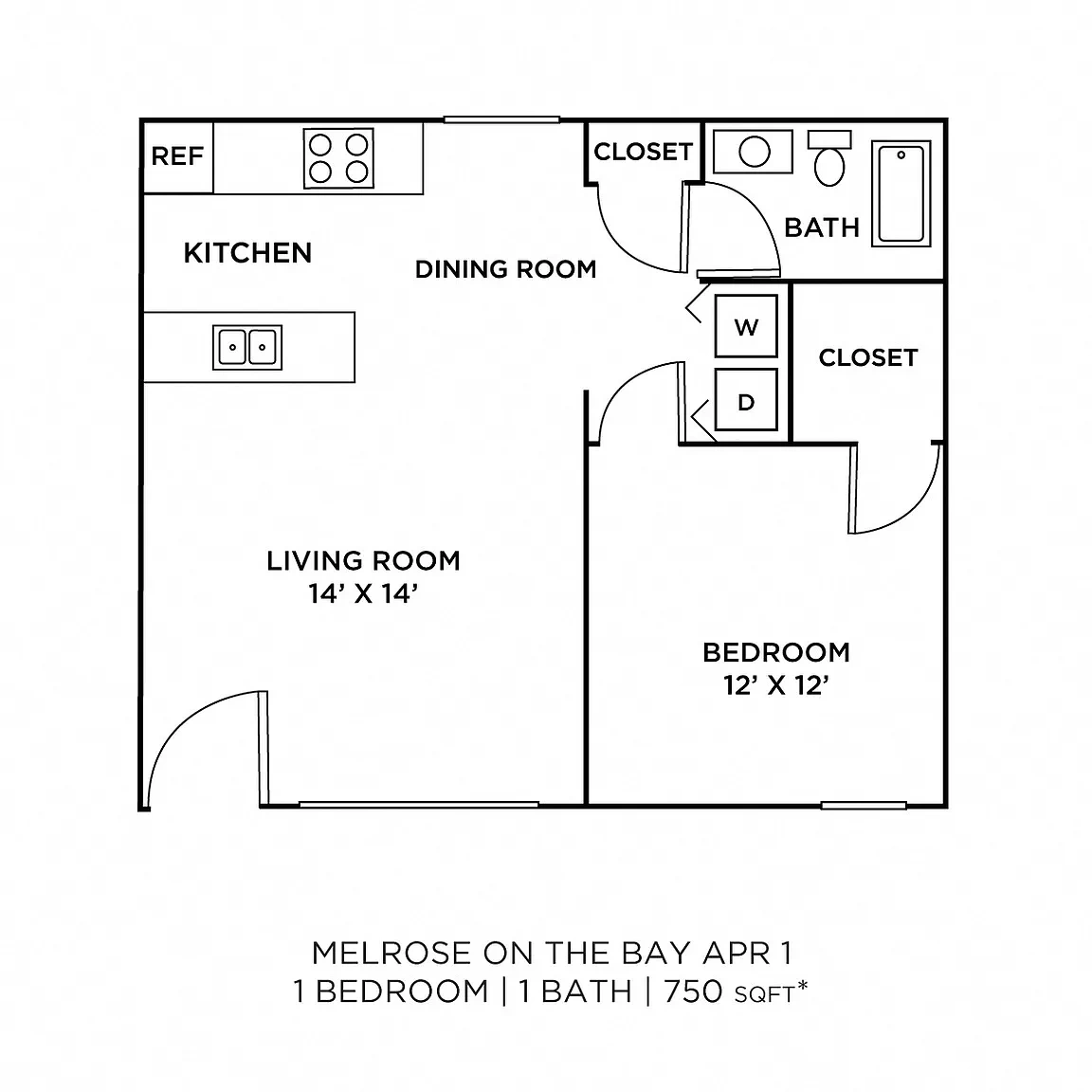 Melrose on the Bay Apartment Homes – Floor plan