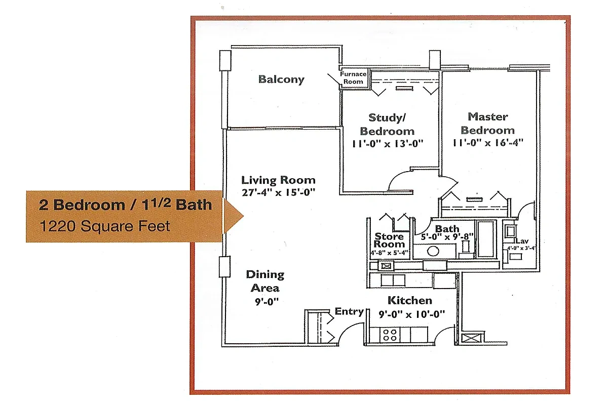 Highland Towers – Two Bedroom - One and Half Bathroom