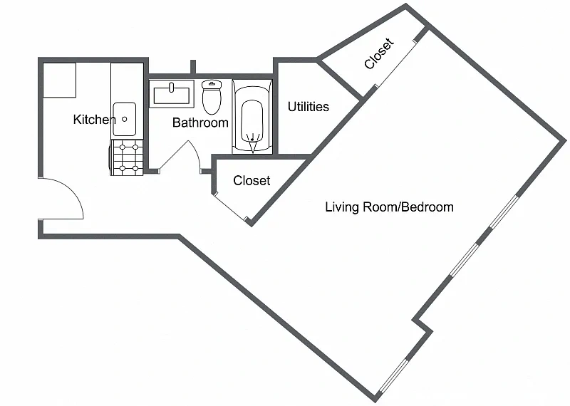 Heyse Apartments – Heyse Studio 1 bath C